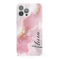 Personalised Pink Marble iPhone 13 Pro Max Full Wrap 3D Snap Case