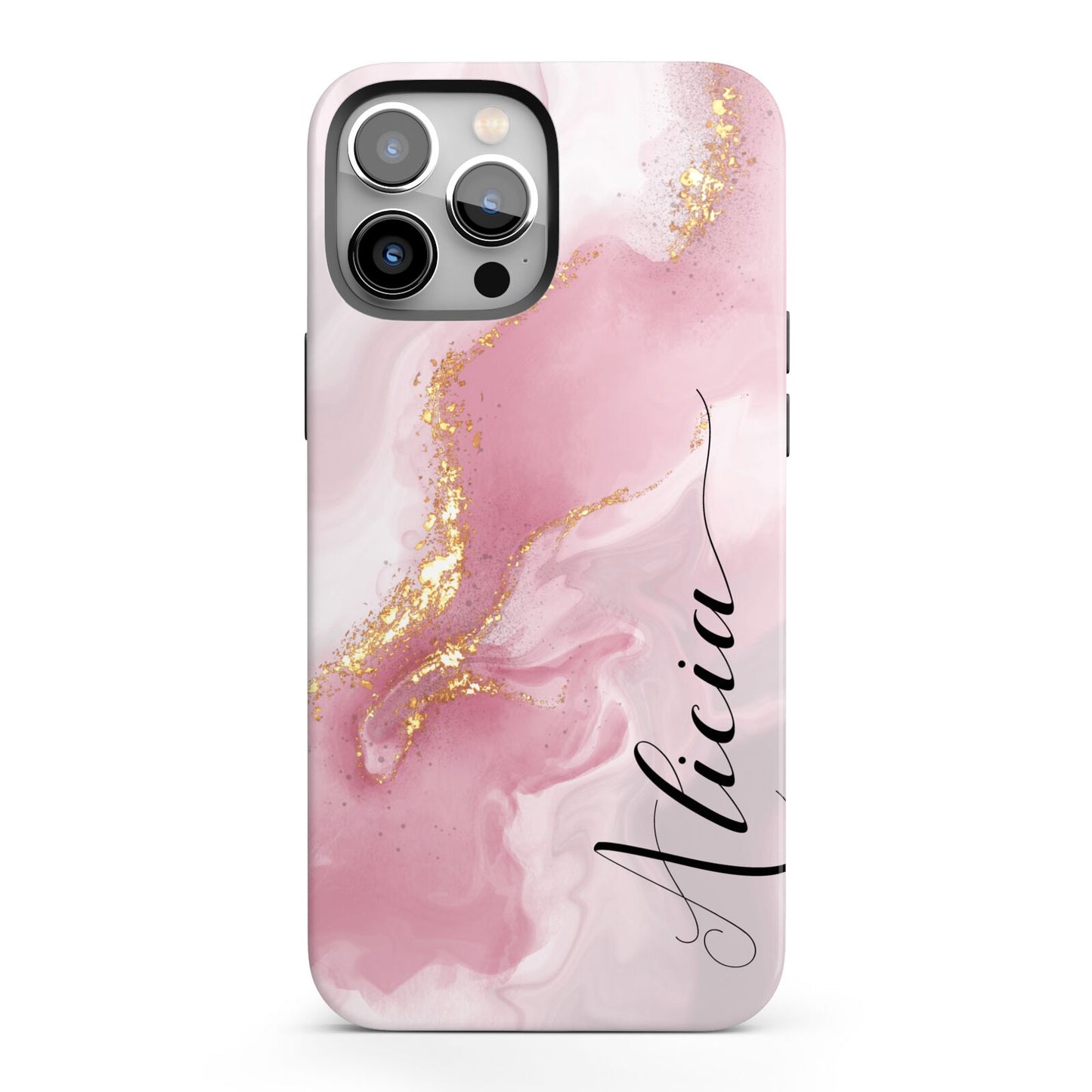 Personalised Pink Marble iPhone 13 Pro Max Full Wrap 3D Tough Case