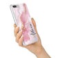 Personalised Pink Marble iPhone 7 Plus Bumper Case on Silver iPhone Alternative Image