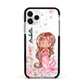 Personalised Pink Mermaid Apple iPhone 11 Pro in Silver with Black Impact Case