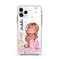 Personalised Pink Mermaid Apple iPhone 11 Pro in Silver with White Impact Case