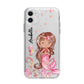 Personalised Pink Mermaid Apple iPhone 11 in White with Bumper Case