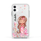 Personalised Pink Mermaid Apple iPhone 11 in White with White Impact Case