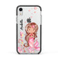 Personalised Pink Mermaid Apple iPhone XR Impact Case Black Edge on Silver Phone