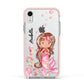 Personalised Pink Mermaid Apple iPhone XR Impact Case Pink Edge on Silver Phone
