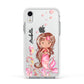 Personalised Pink Mermaid Apple iPhone XR Impact Case White Edge on Silver Phone