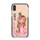 Personalised Pink Mermaid Apple iPhone Xs Impact Case Black Edge on Gold Phone