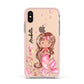 Personalised Pink Mermaid Apple iPhone Xs Impact Case Pink Edge on Gold Phone