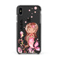 Personalised Pink Mermaid Apple iPhone Xs Max Impact Case Black Edge on Black Phone