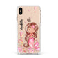 Personalised Pink Mermaid Apple iPhone Xs Max Impact Case White Edge on Gold Phone