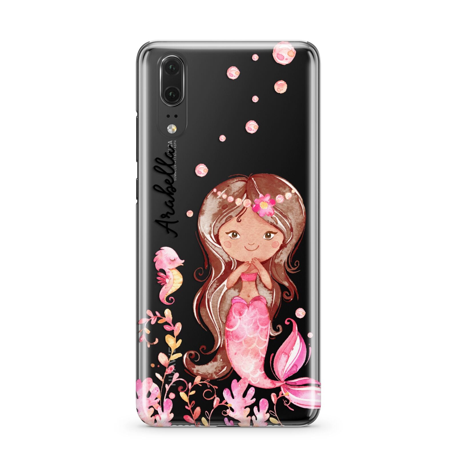 Personalised Pink Mermaid Huawei P20 Phone Case