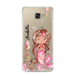 Personalised Pink Mermaid Samsung Galaxy A3 2016 Case on gold phone