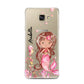 Personalised Pink Mermaid Samsung Galaxy A7 2016 Case on gold phone