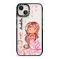 Personalised Pink Mermaid iPhone 13 Black Impact Case on Silver phone