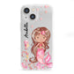 Personalised Pink Mermaid iPhone 13 Mini Clear Bumper Case
