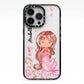 Personalised Pink Mermaid iPhone 13 Pro Black Impact Case on Silver phone
