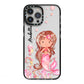 Personalised Pink Mermaid iPhone 13 Pro Max Black Impact Case on Silver phone