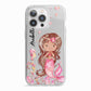 Personalised Pink Mermaid iPhone 13 Pro TPU Impact Case with White Edges