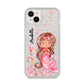 Personalised Pink Mermaid iPhone 14 Plus Glitter Tough Case Starlight