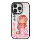 Personalised Pink Mermaid iPhone 14 Pro Black Impact Case on Silver phone