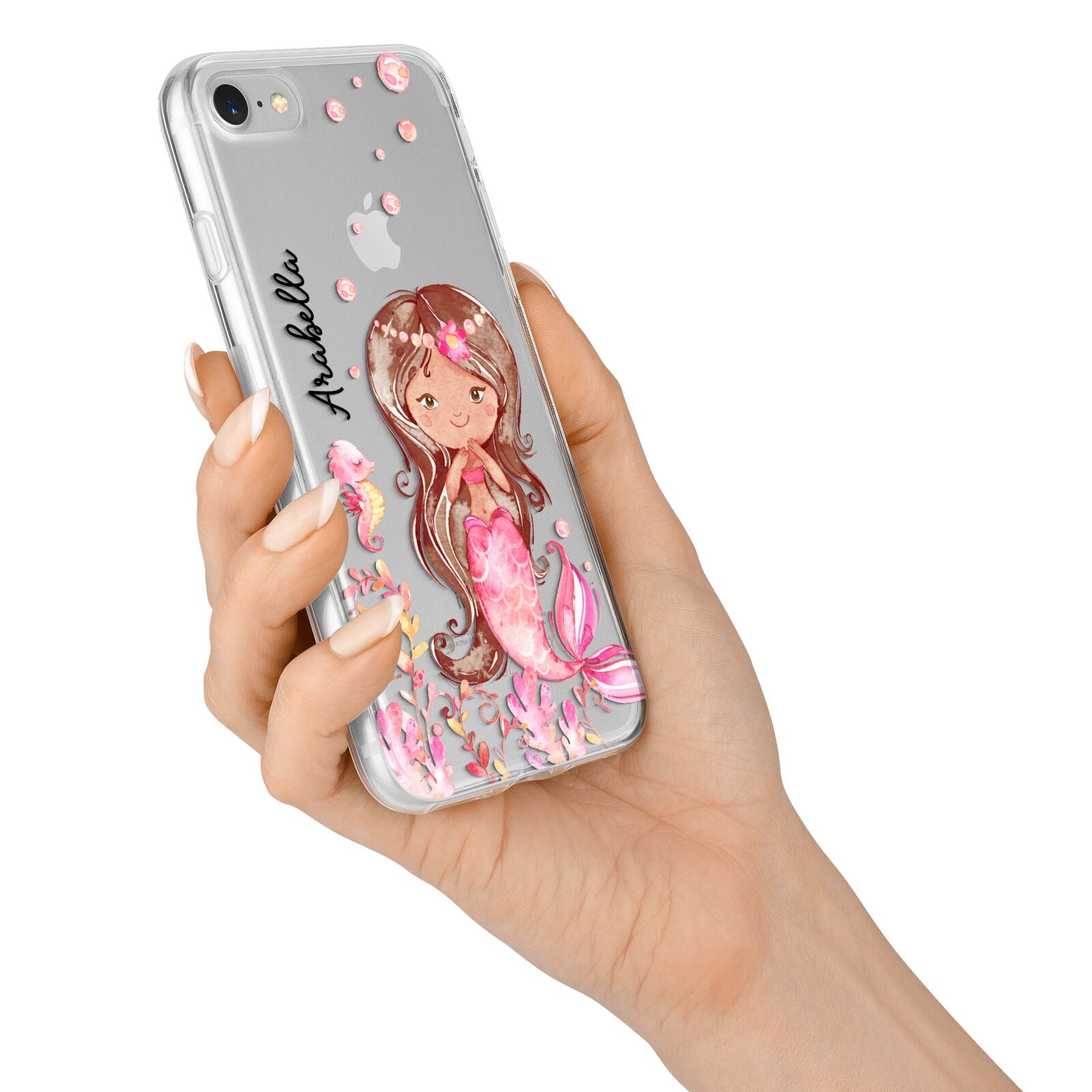 Personalised Pink Mermaid iPhone 7 Bumper Case on Silver iPhone Alternative Image
