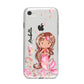 Personalised Pink Mermaid iPhone 8 Bumper Case on Silver iPhone