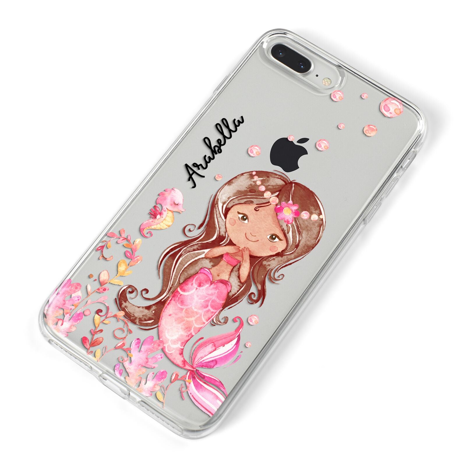 Personalised Pink Mermaid iPhone 8 Plus Bumper Case on Silver iPhone Alternative Image