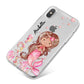 Personalised Pink Mermaid iPhone X Bumper Case on Silver iPhone