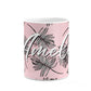 Personalised Pink Monochrome Tropical Leaf 10oz Mug Alternative Image 7