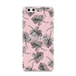 Personalised Pink Monochrome Tropical Leaf Huawei P10 Phone Case