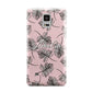 Personalised Pink Monochrome Tropical Leaf Samsung Galaxy Note 4 Case