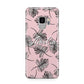 Personalised Pink Monochrome Tropical Leaf Samsung Galaxy S9 Case
