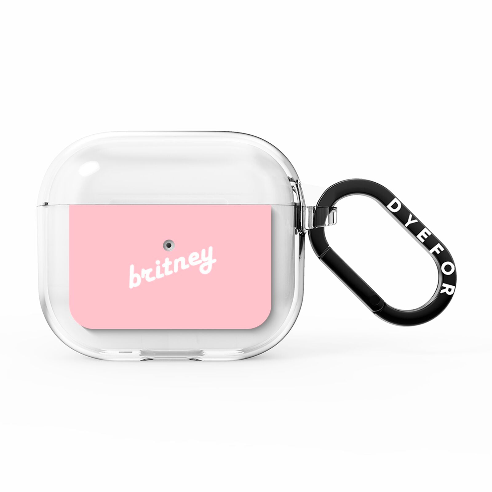 Personalised Pink Name AirPods Clear Case 3rd Gen