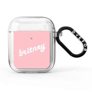 Personalised Pink Name AirPods Case