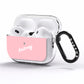 Personalised Pink Name AirPods Pro Clear Case Side Image