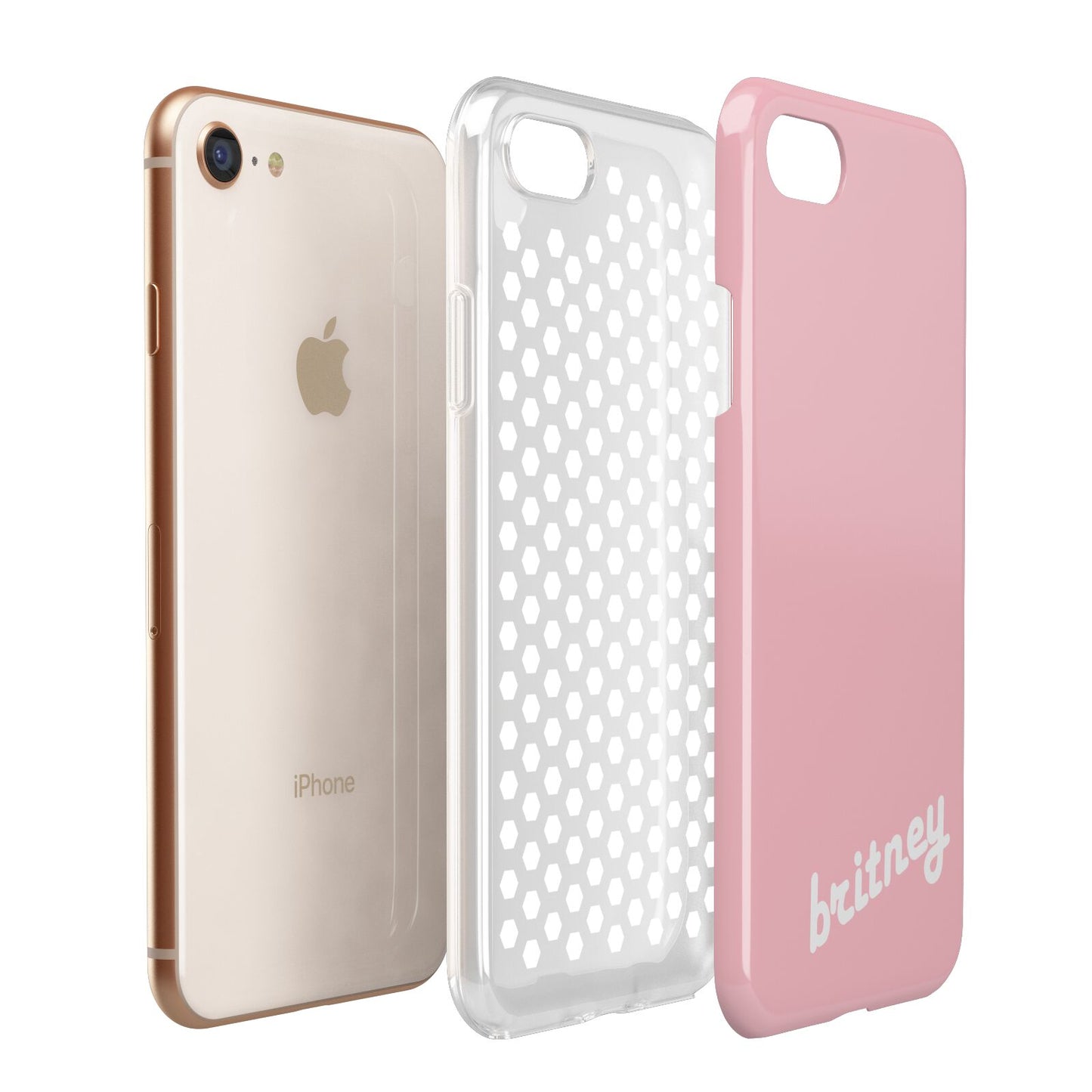 Personalised Pink Name Apple iPhone 7 8 3D Tough Case Expanded View