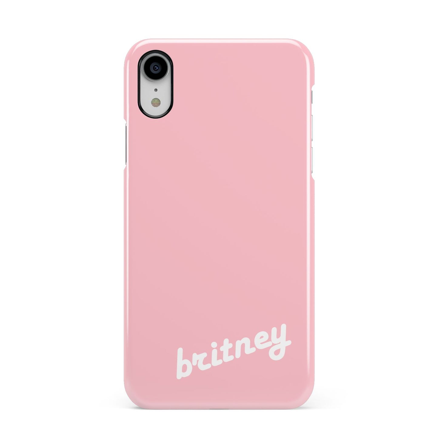 Personalised Pink Name Apple iPhone XR White 3D Snap Case