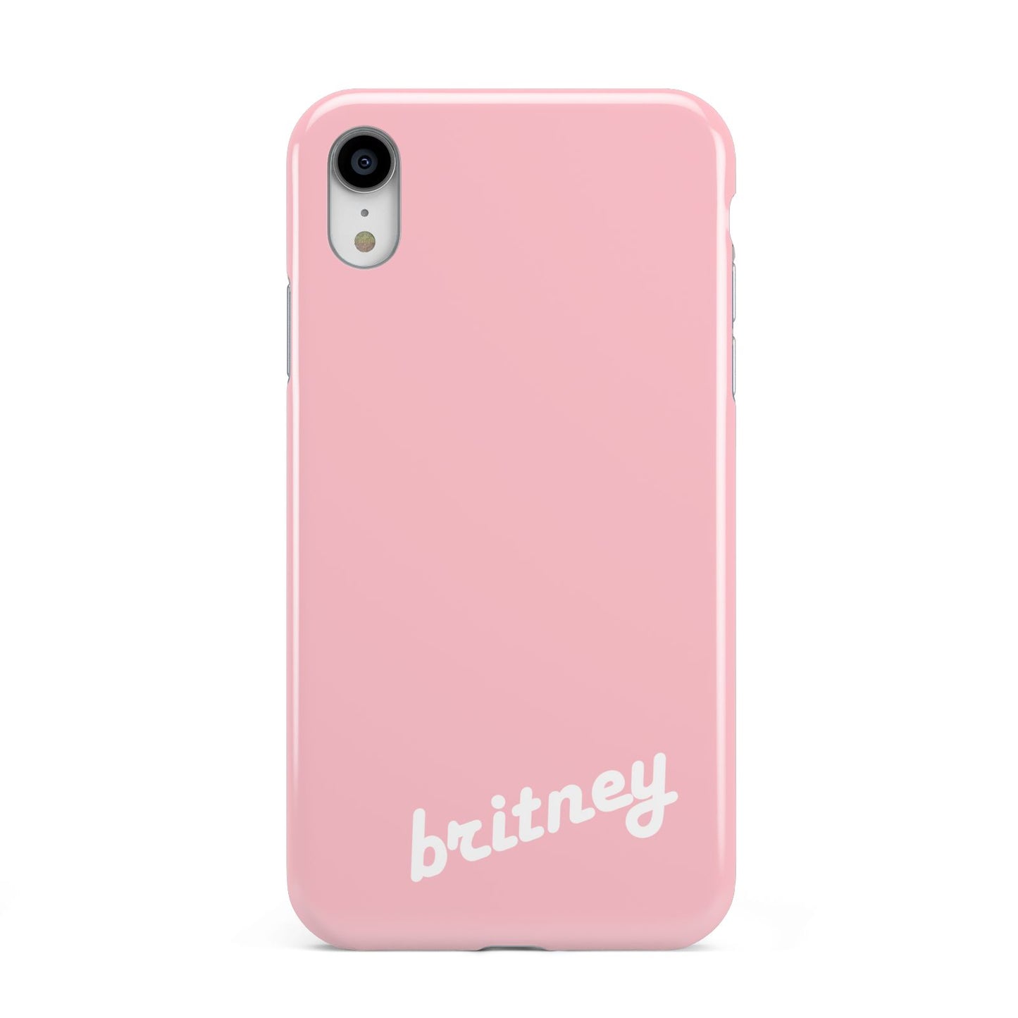 Personalised Pink Name Apple iPhone XR White 3D Tough Case