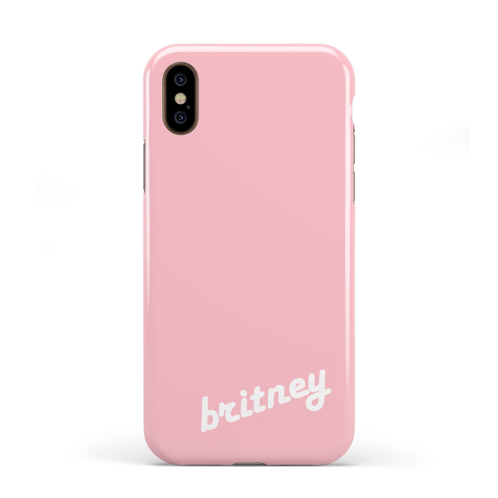 Personalised Pink Name Apple iPhone XS 3D Tough