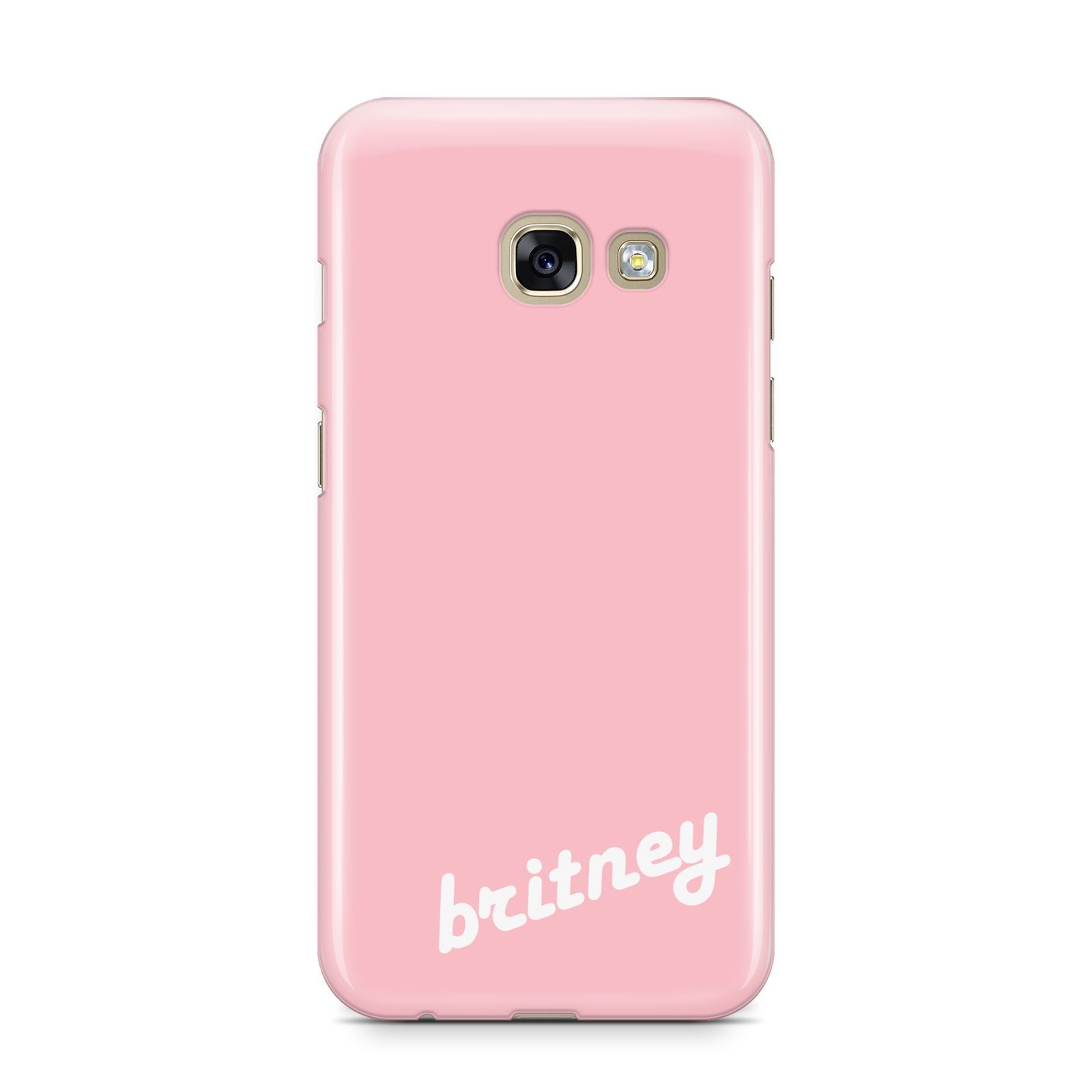 Personalised Pink Name Samsung Galaxy A3 2017 Case on gold phone