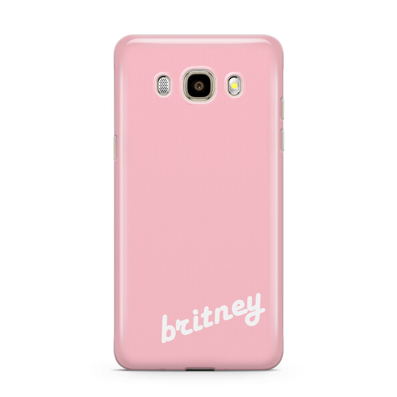Personalised Pink Name Samsung Galaxy J7 2016 Case on gold phone