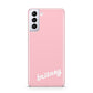 Personalised Pink Name Samsung S21 Plus Phone Case