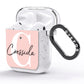 Personalised Pink Name and Initial AirPods Glitter Case Side Image