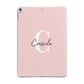 Personalised Pink Name and Initial Apple iPad Silver Case