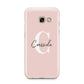 Personalised Pink Name and Initial Samsung Galaxy A3 2017 Case on gold phone