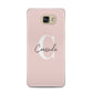 Personalised Pink Name and Initial Samsung Galaxy A5 2016 Case on gold phone