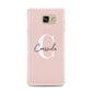 Personalised Pink Name and Initial Samsung Galaxy A7 2016 Case on gold phone