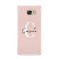 Personalised Pink Name and Initial Samsung Galaxy A9 2016 Case on gold phone
