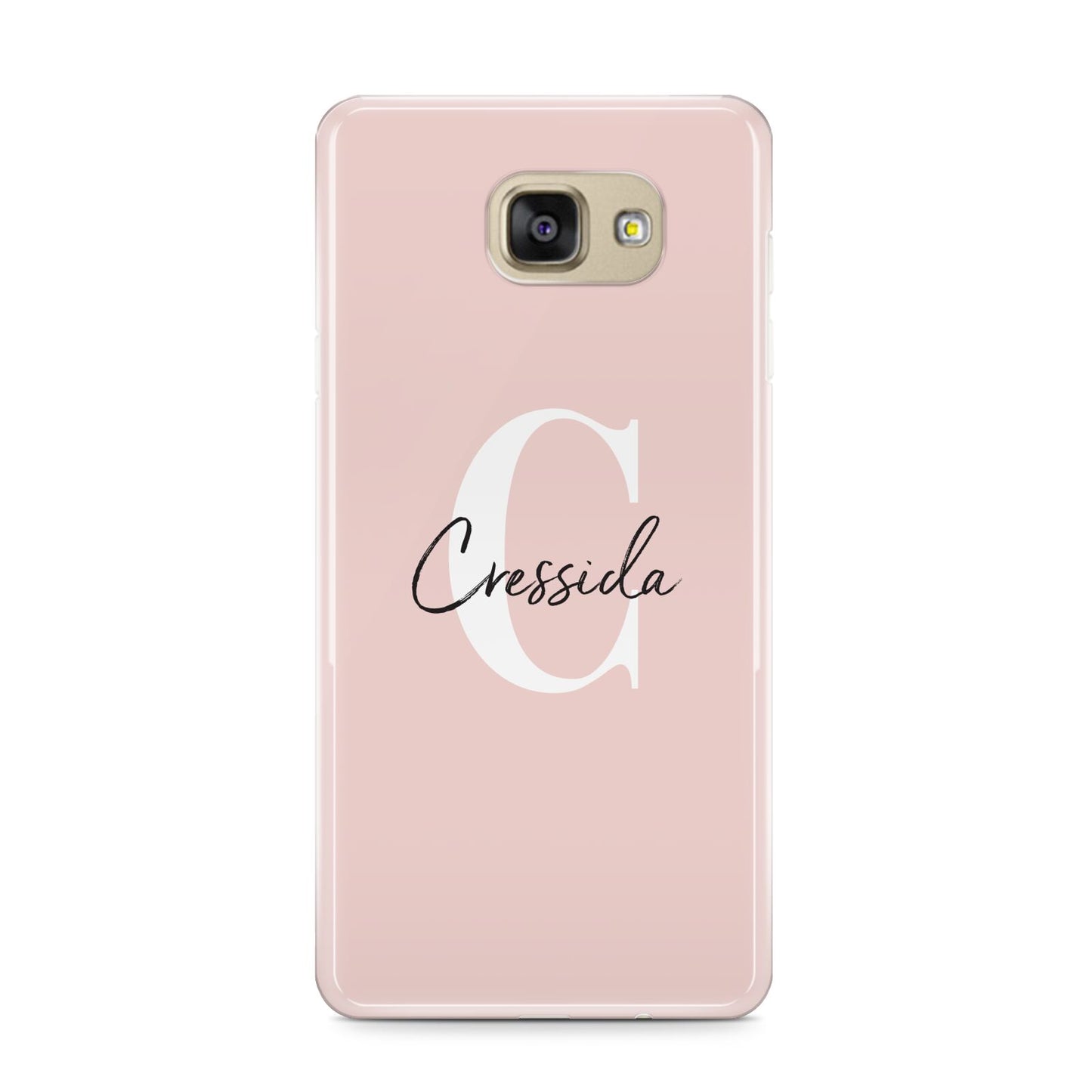 Personalised Pink Name and Initial Samsung Galaxy A9 2016 Case on gold phone