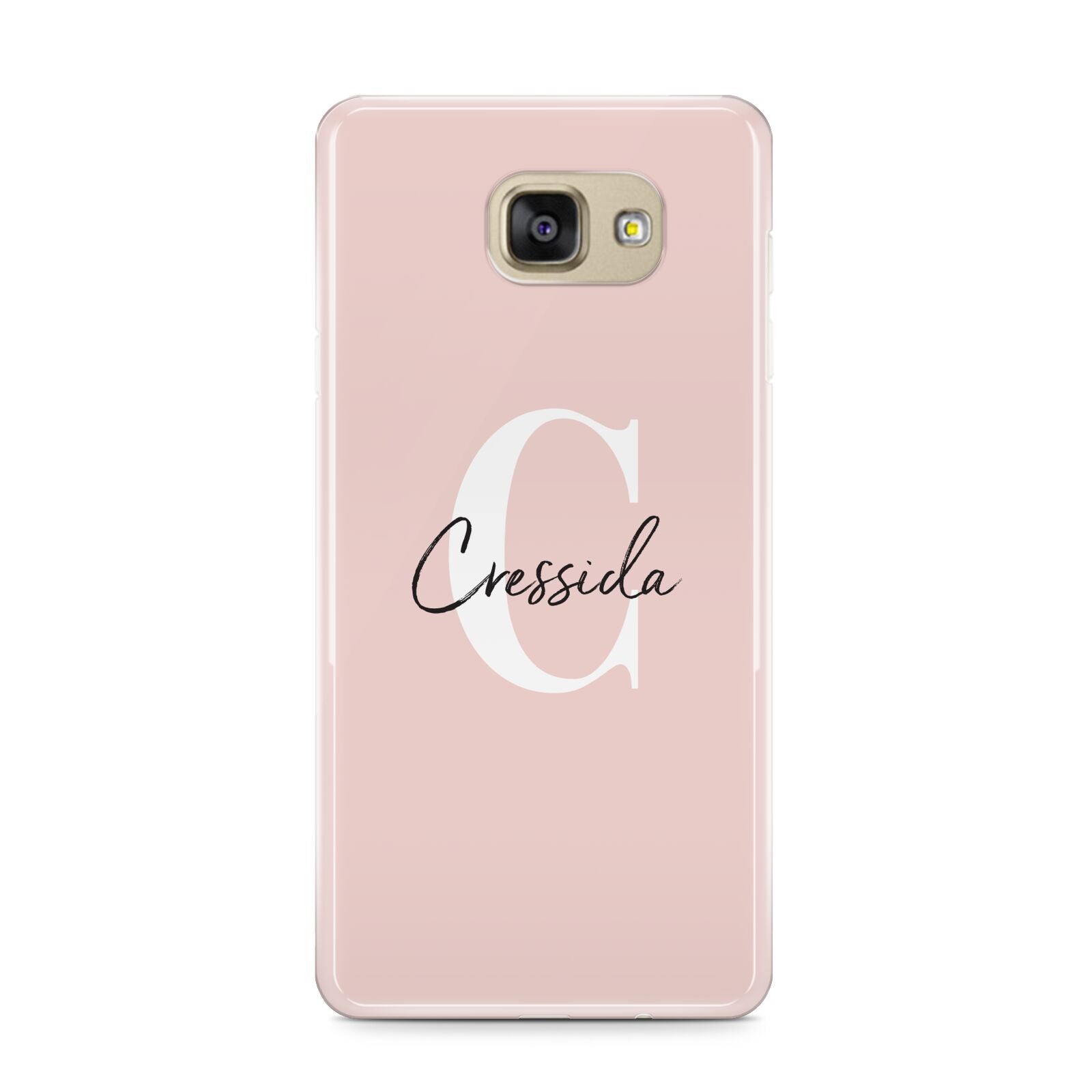 Personalised Pink Name and Initial Samsung Galaxy A9 2016 Case on gold phone